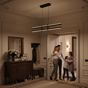 Halo Gold 4000k Lineer Led Sarkıt Avize – Kumandalı Dim Edilebilir – Yukarı & Aşağı Işık 4000 K