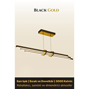 Cosmo Gold 3000K Lineer Led Sarkıt Avize – Kumandalı Dim Edilebilir – Aşağı Işık Sarı Işık (3000K)