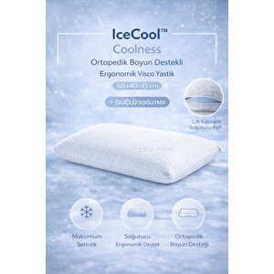 Icecool™ Coolness Ortopedik Boyun Destekli Ergonomik Visco Yastık 60*40*13 Cm