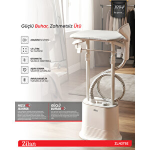 Zln2792 Ayaklı Kumaş Ve Giysi Buhar Makinesi | Dikey Buharlı Ütü | Kırışık Giderici | 1.7 L. 2000 W