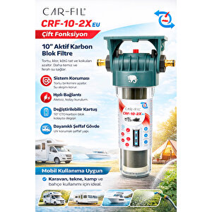 Car-fil|crf-10-2x -eu 10” Aktif Karbon Filtresi | Koku, Klor, Tortu Azaltma