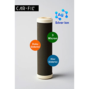Car-fil | Çift Etkili Aktif Karbon Yedek Kartuş | Klor Azaltıcı İç Filtre