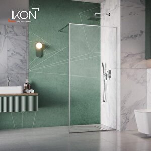 Krom Şeffaf Cam Yan Panel / Separatör 85 cm