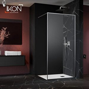 Krom Şeffaf Cam Yan Panel / Separatör 85 cm