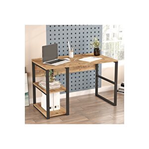 El8 Elanor 120cm Metal Çalışma Masası Kitaplıklı Ela8-a Çam