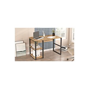 El8 Elanor 120cm Metal Çalışma Masası Kitaplıklı Ela8-a Çam