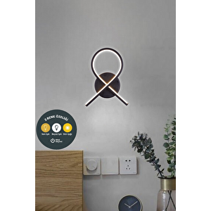3 Renk Loop Led Duvar Apliği – Modern Siyah Loop Tasarım Dekoratif Aydınlatma
