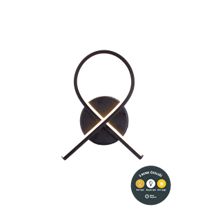 3 Renk Loop Led Duvar Apliği – Modern Siyah Loop Tasarım Dekoratif Aydınlatma