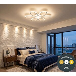 Yonca 6’lı Beyaz Plafonyer 3 Renkli Salon Mutfak Çocuk Odası Yemek Masası Ve Antre İçin Modern Led