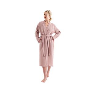 Unisex Kimono Müslin Bornoz Havlu Seti Pudra