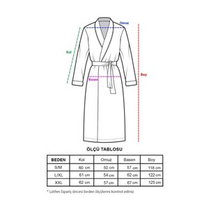Unisex Kimono Müslin Bornoz Havlu Seti Pudra