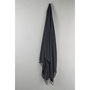 Antrasit Taşlanmış Peştemal - 90 × 175 Cm - Çok Amaçlı Hızlı Kuruyan Peştemal