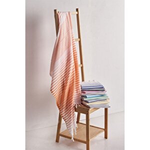 Sarı Çizgili Peştemal - Yüksek Emici Ve Yumuşak %100 Pamuk - 90x180 Cm