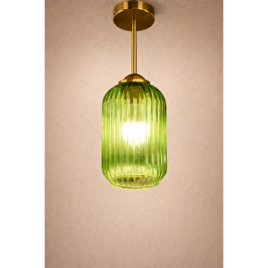 Minimal Lotus Forrest Green Plafonyer ( Yeşi̇l ) Cam Avize Yeşil