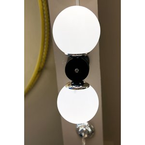 Minimal Globe Black & Silver Dual Beyaz Cam Avize