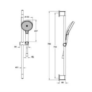 Prime R Sürgülü El Duşu 3f,130mm Fırçalı Nikel A4592734