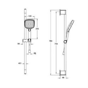 Core S Sürgülü El Duşu 3f,120mm Fırçalı Altın A4591725