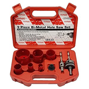 Tomax Bi Metal Panç Takımı 9 Parça Buat Delik Açma Testeresi