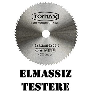 Tomax Ağaç Daire Testeresi Elmassız 115x1.2x80zx22.2