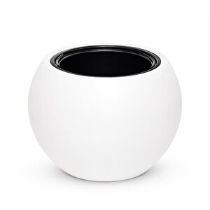 So-kurs3 Küre Dekoratif Yuvarlak İç Kovalı Saksı 62 Litre No: 3 Beyaz