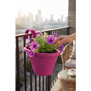 So-tom3 Tombik Askılı Balkon Saksı 3 Lt Vişne 6 Adet