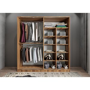 Trend Sürgülü Gardırop Ceviz G.r.t_3_160cm 160 cm