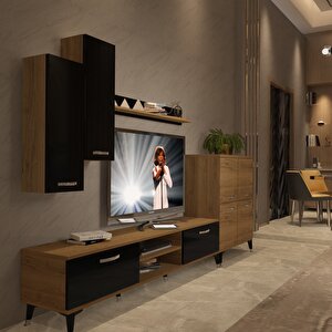 Eko 6 Mdf Dvd Silver Tv Ünitesi Tv Sehpası - Pera Siyah Pera Siyah