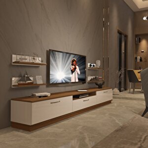 Trendstyle 270r Mdf Tv Ünitesi Tv Sehpası - Ceviz Beyaz Ceviz Beyaz