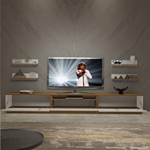 Trendstyle 270r Mdf Tv Ünitesi Tv Sehpası - Ceviz Beyaz Ceviz Beyaz