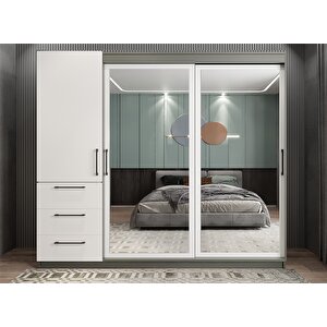 Venüs Sürgü Kapaklı Gardırop Antrsit&beyaz G.r.v_9_185cm 185 cm