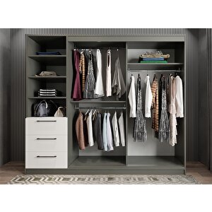 Venüs Sürgü Kapaklı Gardırop Antrsit&beyaz G.r.v_9_185cm 185 cm