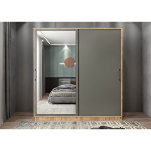 Trend Sürgülü Gardırop Çam&antrasit G.r.t_7_180 180 cm