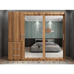 Venüs Sürgü Kapaklı Gardırop Ceviz G.r.v_4_165cm 165 cm