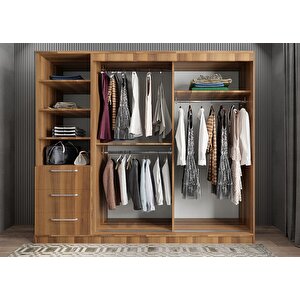 Venüs Sürgü Kapaklı Gardırop Ceviz G.r.v_4_165cm 165 cm