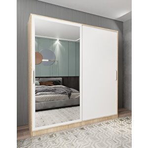 Trend Sürgülü Gardırop Meşe&beyaz G.r.t_9_140cm 140 cm