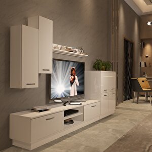 Eko 6b Slm Dvd Tv Ünitesi Tv Sehpası - Parlak Beyaz Parlak Beyaz