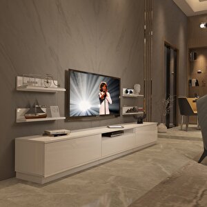 Trendstyle 270rs Slm Tv Ünitesi Tv Sehpası - Parlak Beyaz Parlak Beyaz