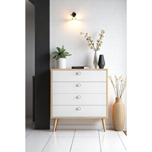 Zen  Şifonyer / Çok Amaçlı Dolap/ Çekmeceli Şifonyer / Kapaklı Şifonyer / 4 Çekmeceli Şifonyer 80cm