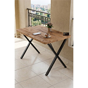 Mutfak Masası 110x70 Cm Modern Ahşap Görünümlü Yemek Masası Ofis Bahçe Balkon Cafe Masa 9830 Atlantk