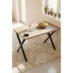 Mutfak Masası 110x70 Cm Modern Ahşap Görünümlü Yemek Masası Ofis Bahçe Balkon Cafe Masa 9830 Atlantk