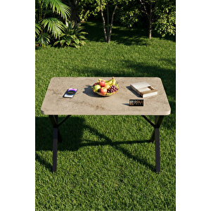 Mutfak Masası 110x70 Cm Modern Ahşap Görünümlü Yemek Masası Ofis Bahçe Balkon Cafe Masa 9830 Atlantk