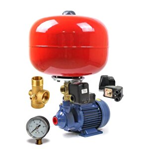 Bakır Sargı 24 Litre Küre Tanklı 0,50 Hp Qb-60 Otomatik Hidrofor 2 Kat 2 Daire Pompa Seti