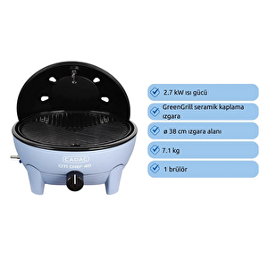 Cadac Citi Chef 40 Mavi Gazlı Barbekü - Taşınabilir Kamp Ve Piknik Mangalı, 40 Cm