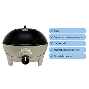 Cadac Citi Chef 40 Yeşil Gazlı Barbekü - Taşınabilir Kamp Ve Piknik Mangalı, 40 Cm