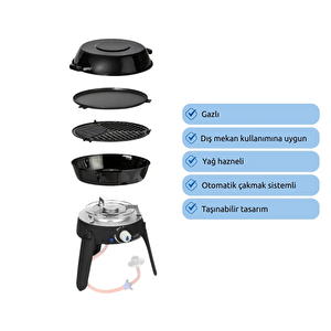 Cadac Safari Chef 30 Lp Gazlı Barbekü – Portatif Kamp & Karavan Mangalı, 4 Pişirme Yüzeyli