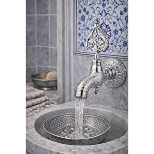 İşlemeli Perlatörlü Duvar Tipi Hamam Kurna Osmanlı Musluğu Krom