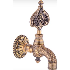 İşlemeli Perlatörlü Duvar Tipi Hamam Kurna Osmanlı Musluğu Antik