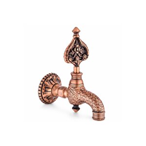 İşlemeli Perlatörlü Duvar Tipi Hamam Kurna Osmanlı Musluğu Rose Gold Bakır