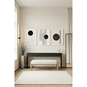 Modern Geometrik Soyut 3’lü Ahşap Çerçeveli Tablo Seti 50 x 70 cm