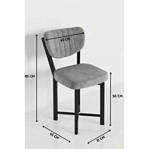 Sandalye 1 Adet Baby Face Kumaş Metal Modern Mutfak Sandalyesi Cafe Balkon Ofis Elma 9814 Gri